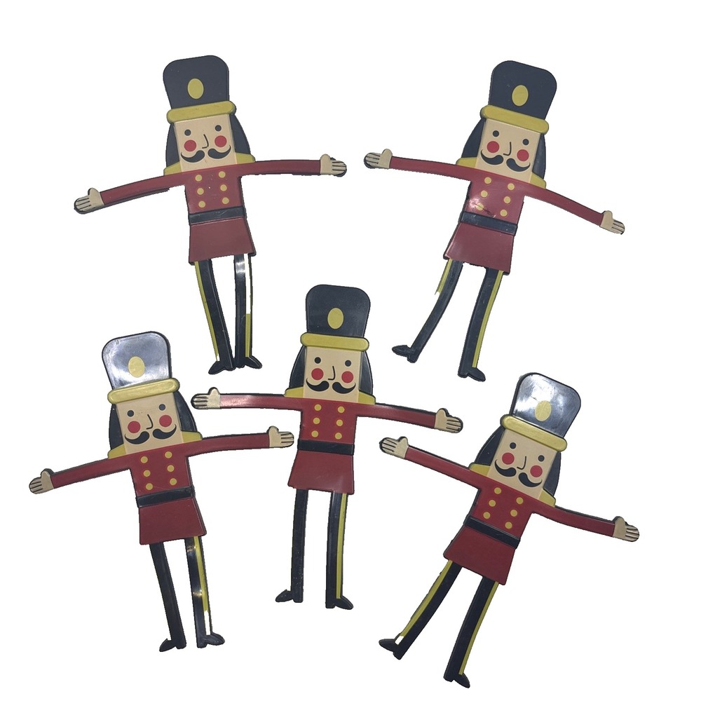 Gumby Toy Soldiers Christmas Decor 5" Lot of 5 Bendable Figurines